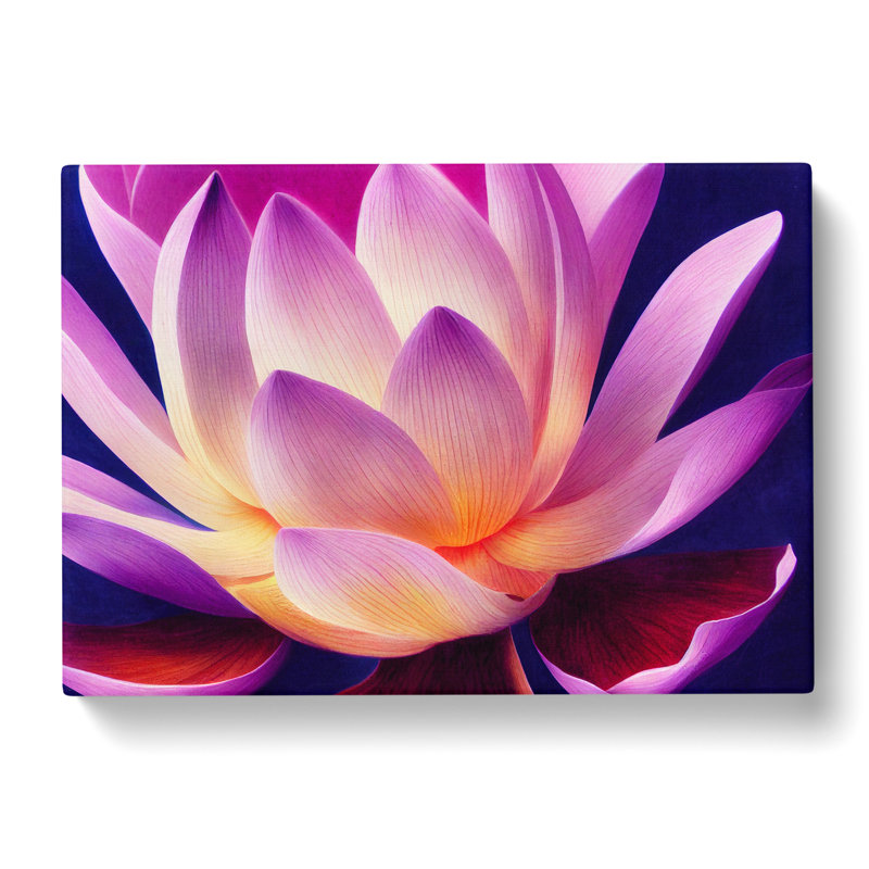 Eye Catching Lotus Flower - Wrapped Canvas, 50cm H x 76cm W x 3cm D