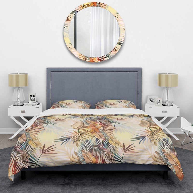 Ensemble de housse de couette en microfibre orange / vert Orange, Housse de couette simple + 1 taie décorative stan