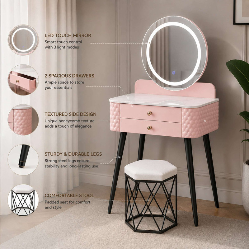 Dressing Table, Pink