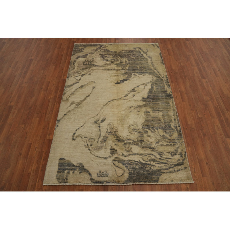 Abstract Modern Design Chic Textured Neutral Rug 5x8