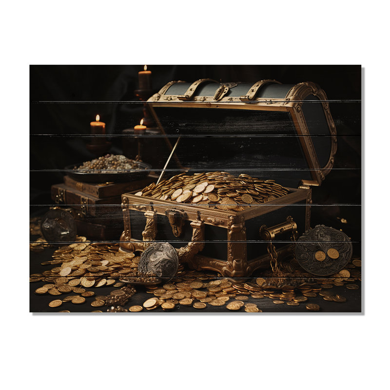 Pirates Gold Treasure II - pirate sur bois, H 24 po x l 32 po