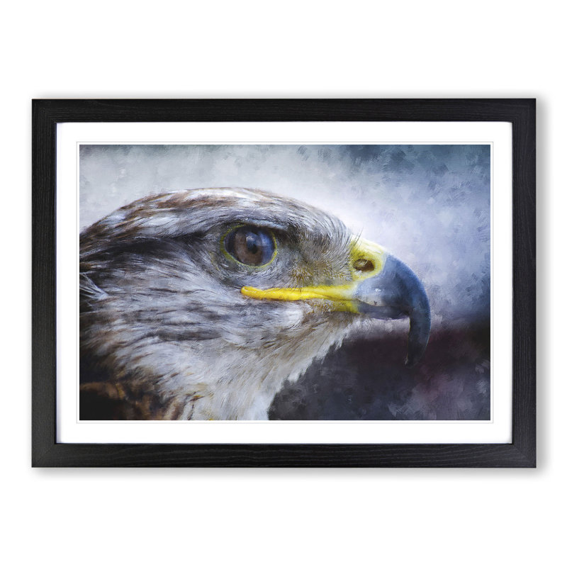 Golden Eagle Vol.4 - Picture Frame Painting, 48cm H x 65cm W x 2cm D, Black Framed