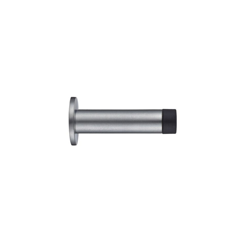 Cylinder Brass Skirting Fixed Door Stop, Satin Chrome
