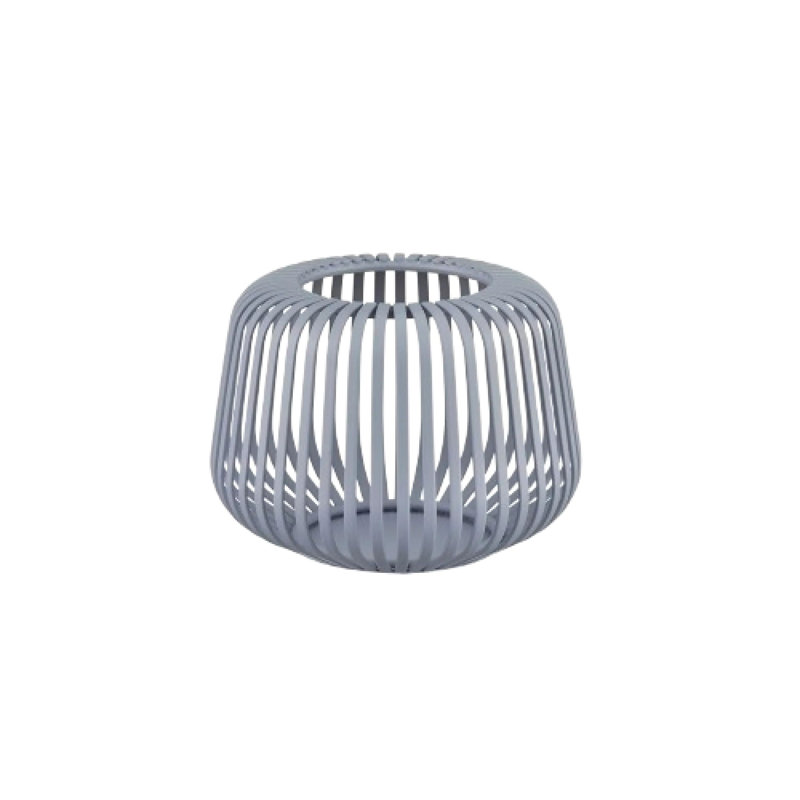 Glass, 10.4 cm H x 14 cm W x 14 cm D, Grey