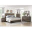 Mobilier de chambre à coucher à 2 tiroirs et 2 tiroirs à finition bicolore brun et noir