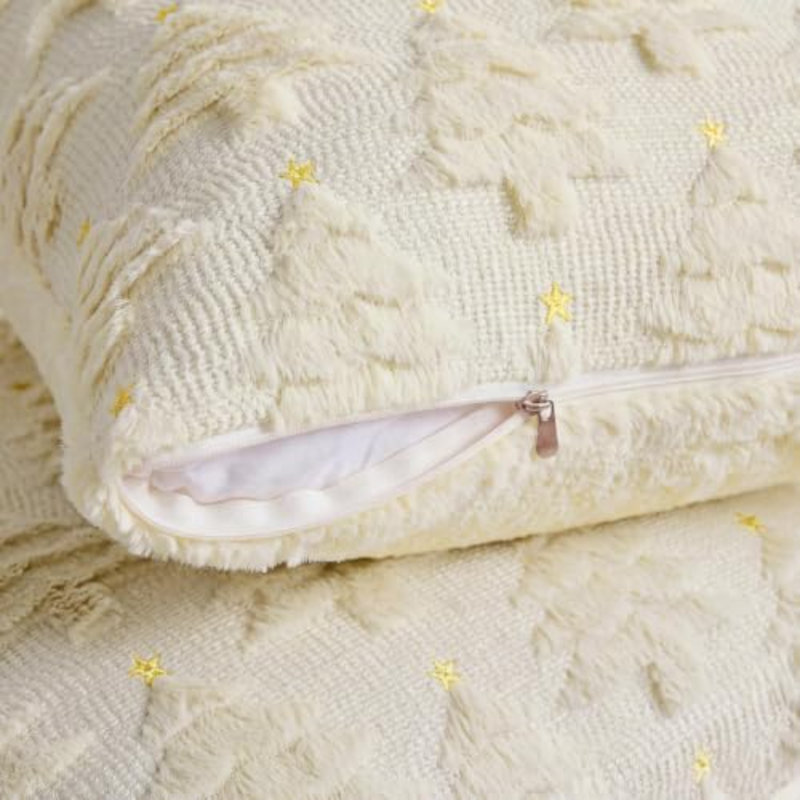 Ensemble de 2 housses de coussin de Noël 20 x 20, arbre de Noël beige, Square 16"