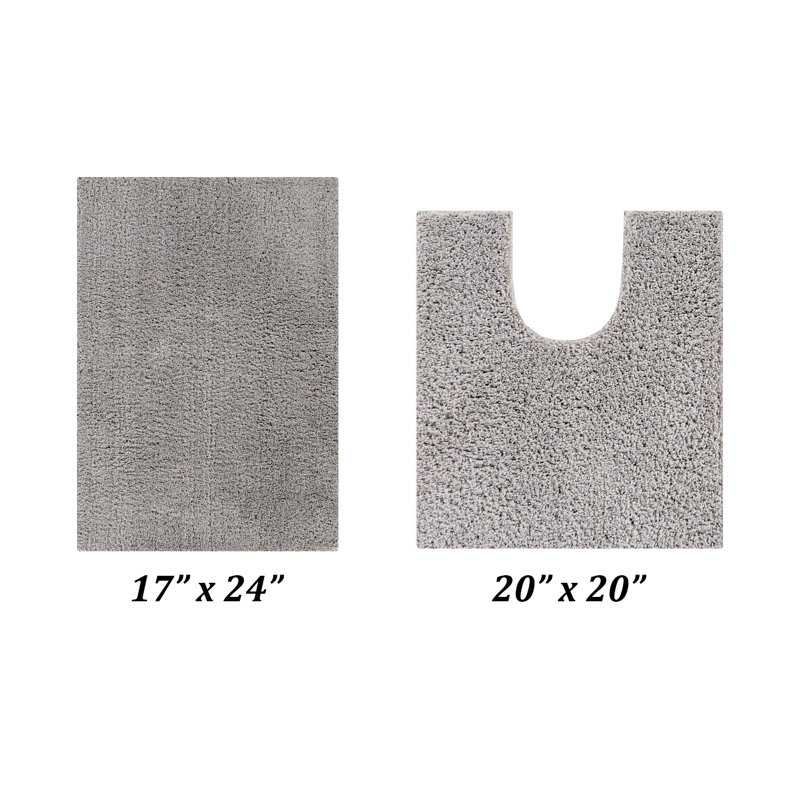 Loida Non-Slip Bath Rug, Gray