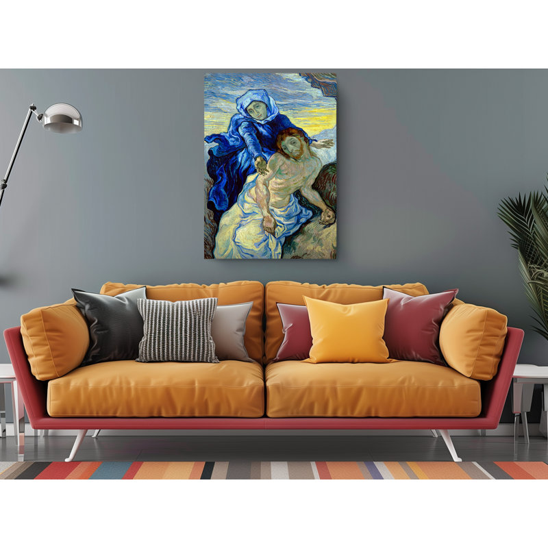«Pieta 1890 Reproduction» par Vincent Van Gogh, peinture sur toile tendue, H 30 po x l 20 po x P 2 po