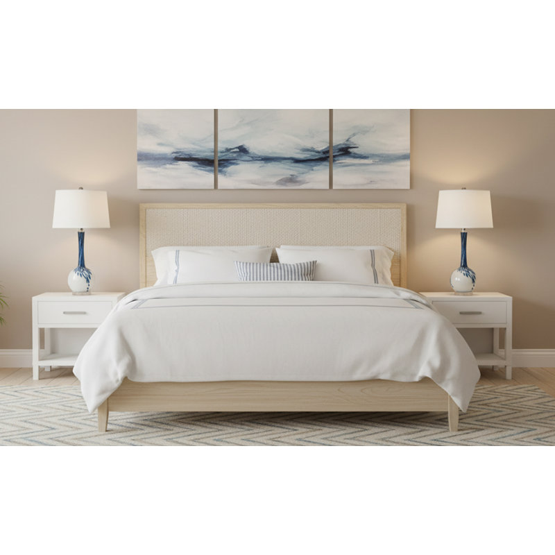 Sanremo 30 in. Blue & White Glass Table Lamp