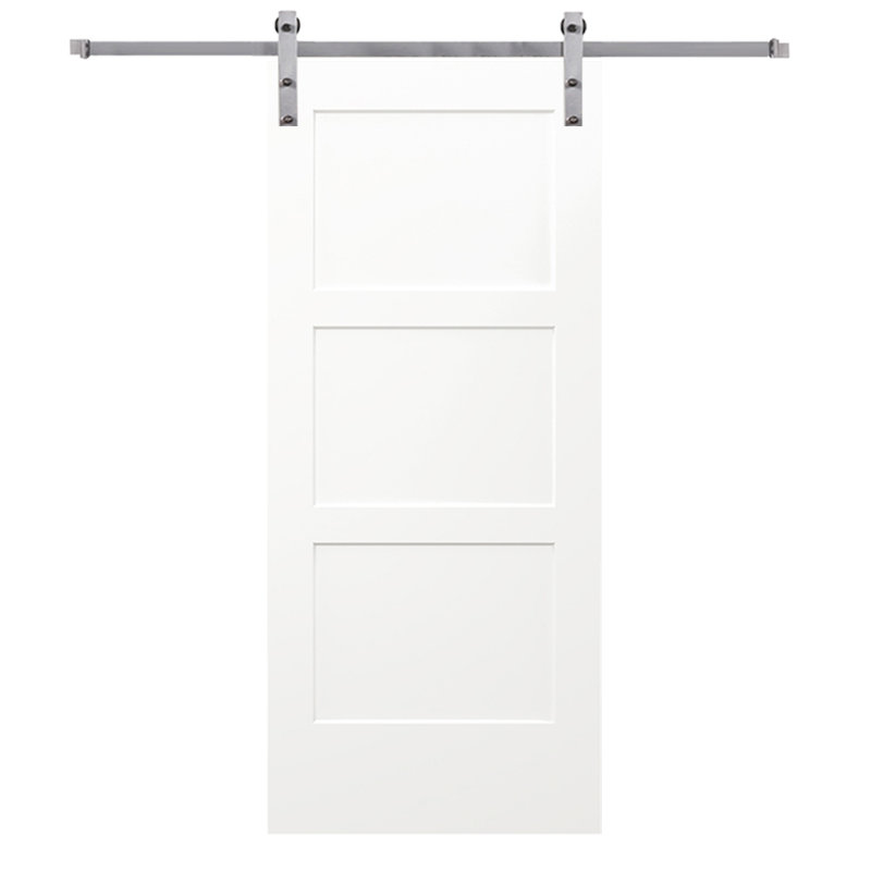 Porte de grange Birkdale, 32 po x 80 po, Acier inoxydable