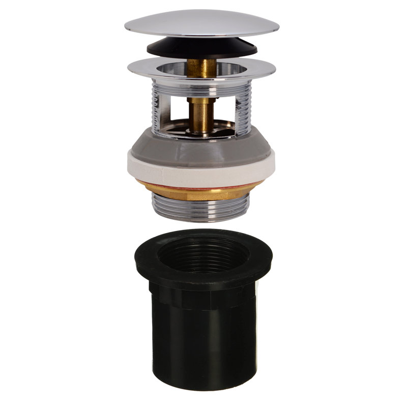 Integrated Overflow Drain 1-1/2 in. NPSM Coarse Thread Tip-Toe Mechanism with ABS Adapter, Polished Chrome