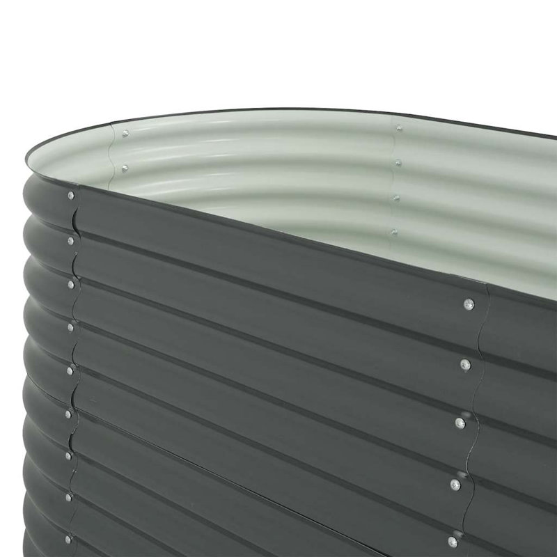 Margate vidaXL Garden Raised Bed Galvanized Steel, Garden Planter for Flowers and Planters, Raised Flower Bed, Weather-resistant