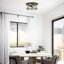Alixandra 2-Light Flush Mount Hammered Glass Ceiling Light with Metal Frame-466322103
