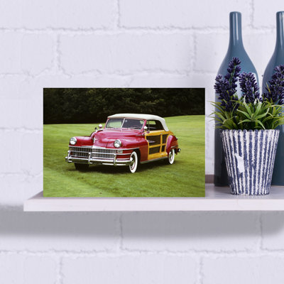 1940S Red 1948 Chrysler Town And Country Convertible Two Door Coupe Convertible Automobile Classic Retro Vintage Wall Art
