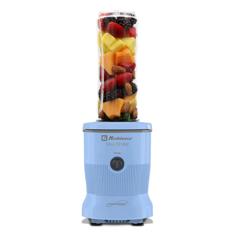 Mix&Shake Personal Blender 20 oz, stainless steel blades, pulse function, and 600 watt motor (Sky Blue), Sky Blue