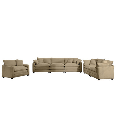 Canapé modulaire surdimensionné 3 pièces Canapé modulaire surdimensionné confortable, un canapé modulaire simple, un canapé à 2 places, un canapé à 3 places, siège à assise profonde en velours côtelé brun clair