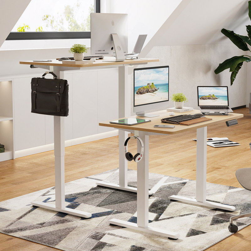 Bureau de travail électrique à hauteur réglable, H 45 po x l 40,55 po x P 24 po, Natural