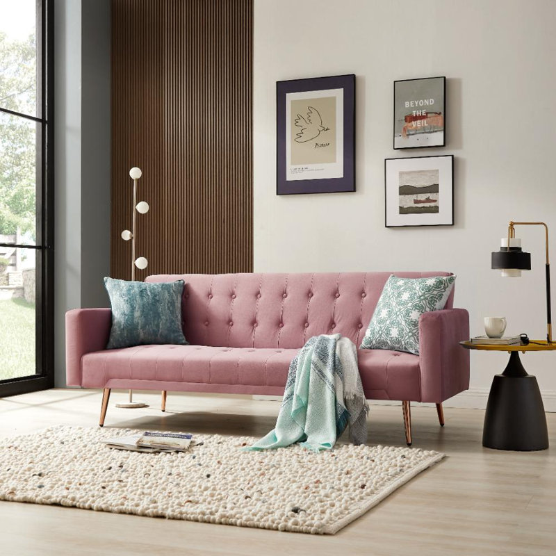 Kangley 3 Seater Sleeper, Rose Gold, Pink