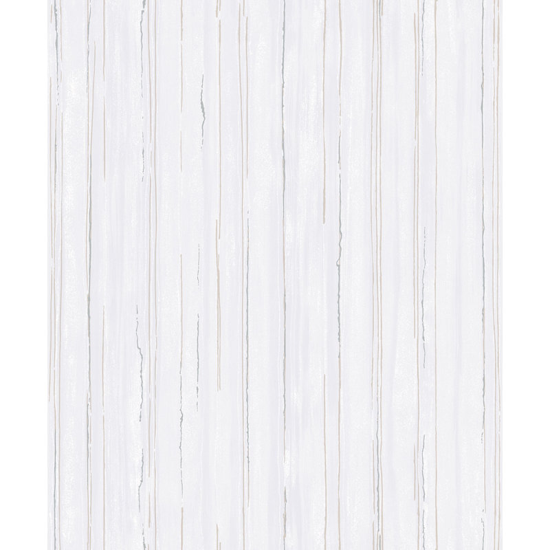 Rouleau de papier peint à rayures spéciales, Argent / gris / or