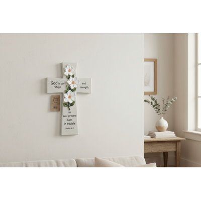 FLORAL FOI CROIX BLANC RÉFUGE FLEUR