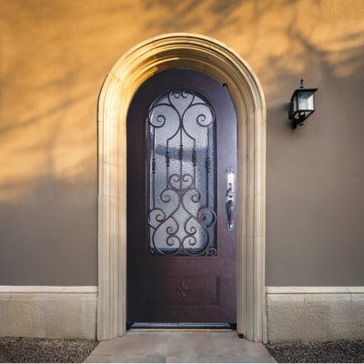 Rustic Passage Arched Single Iron Door