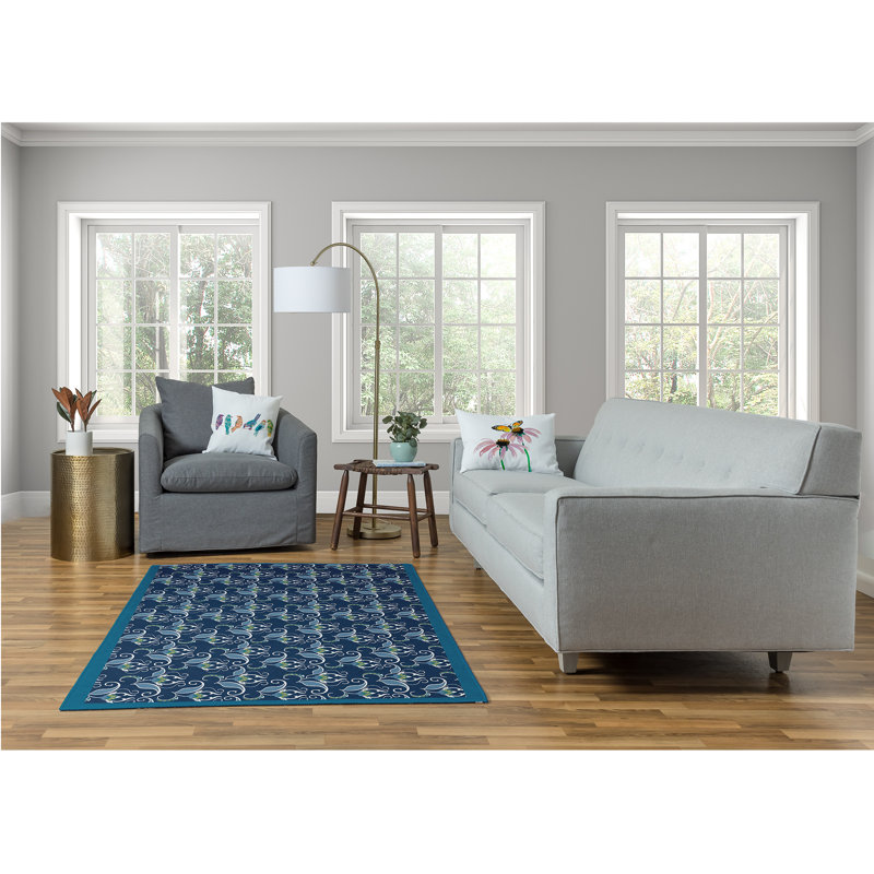 Chenille Floral Indoor Rug, Rectangle 4' x 6'