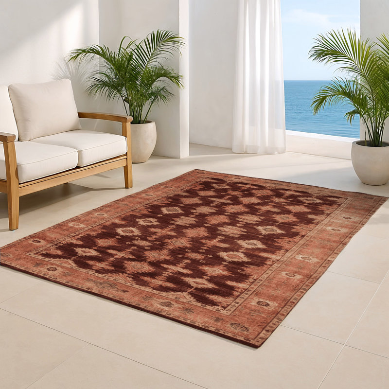 Tapis intérieur et extérieur brun Overdyed, Rectangulaire 2 pi x 3 pi