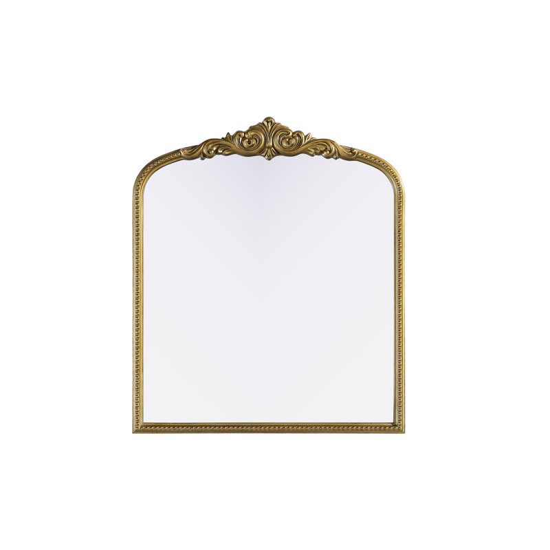 Monikah Vintage Resin Mirror, Antique Brass, 42" x 36"