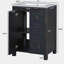 Ensemble de petit lavabo de salle de bain de style rétro 24 po x 18 po x 34 po, avec lavabo en céramique, 2 portes à fermeture douce