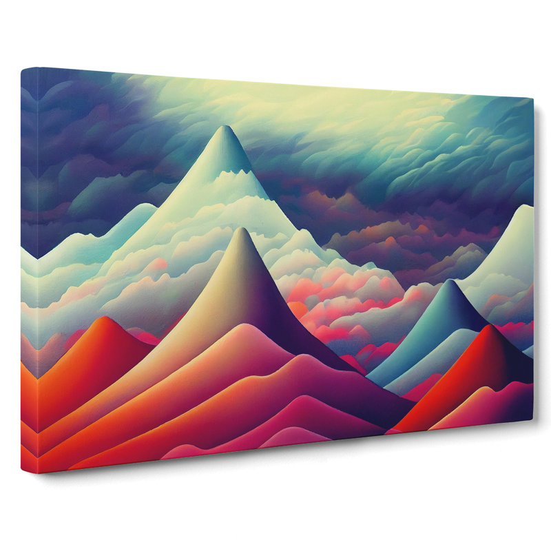 Exciting Colourful Mountain Abstract - Wrapped Canvas, 35cm H x 50cm W x 3cm D