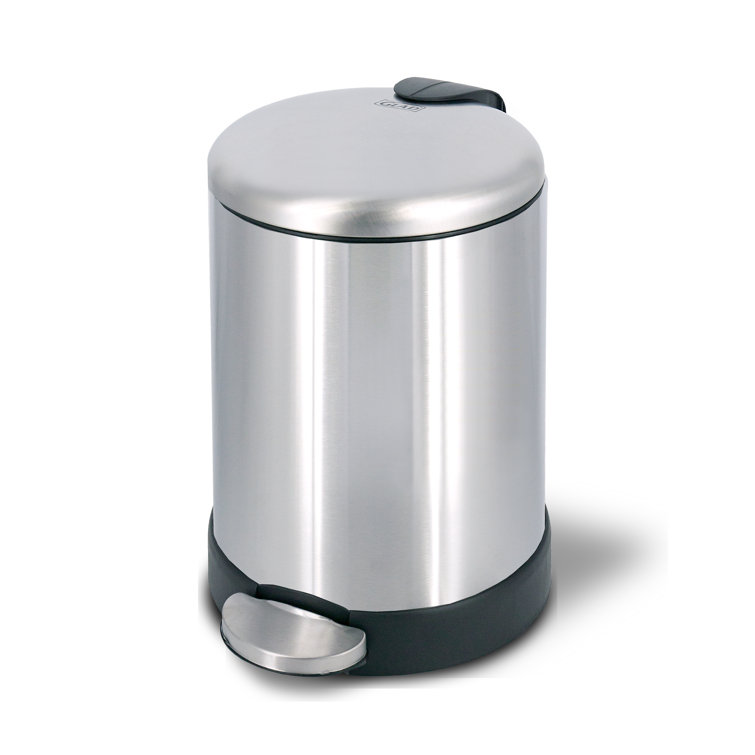 Glad 13 Gallon Stainless Steel Step on Kitchen Trash Can 