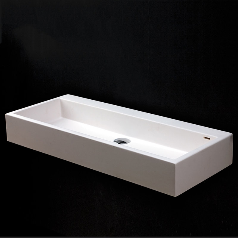 Luce 36.25'' L Bathroom Sink, No Hole, Matte White