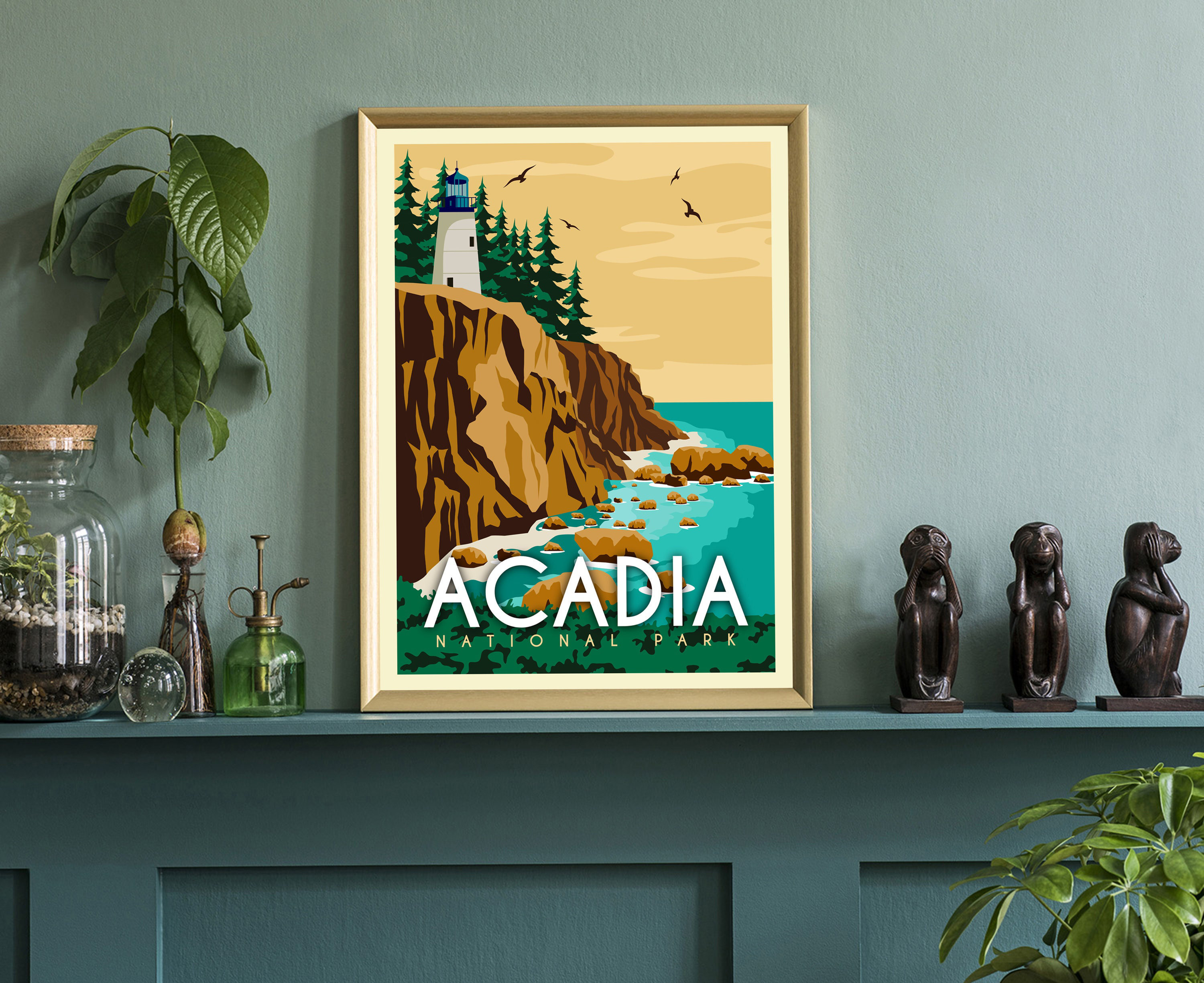 Maine Print Set, Maine Art Set, Acadia National Park