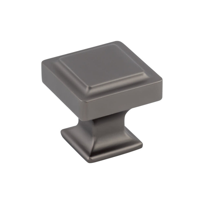 Ascendra 1 1/8" Length Square Knob, Ash Gray, 1 1/4" Length