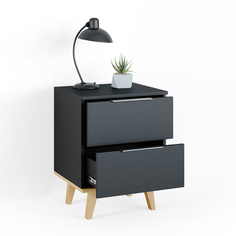 Cadee 46cm W Manufactured Wood Bedside Table