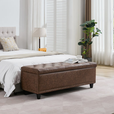 Espana 51'' Upholstered Tufted Storage Ottoman
