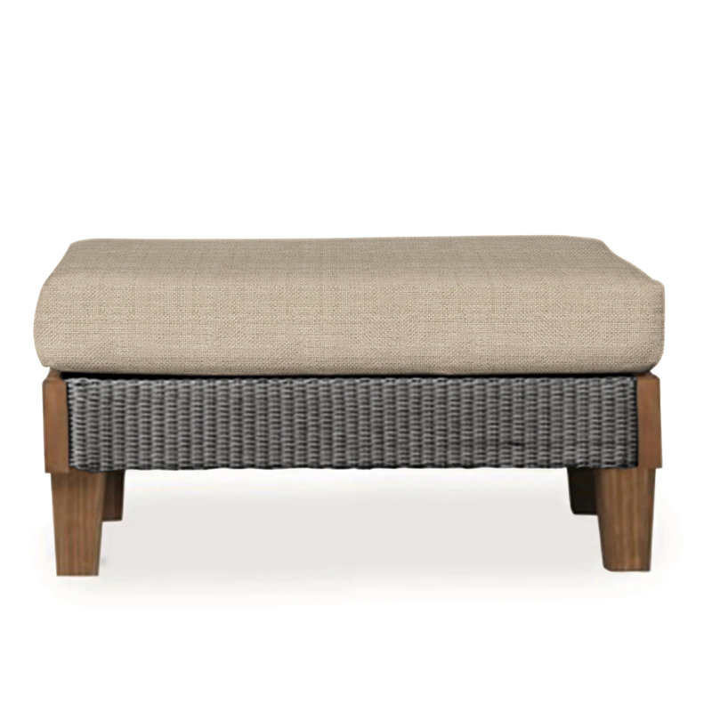 Catalina Outdoor Ottoman, Demo Oatmeal, Antique White