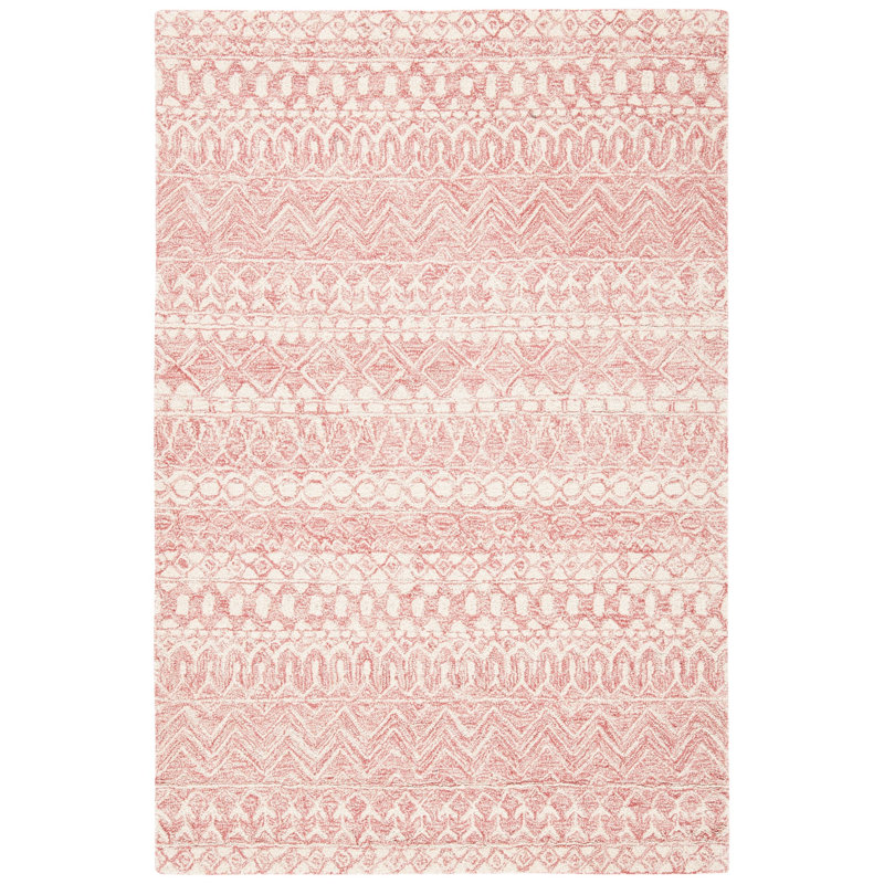 Cuomhouse Hand Tufted Wool And Cotton With Latex Chevron Rug, Rectangle 3' x 5'