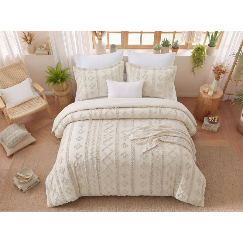 Ensemble d'édredon en microfibre toutes saisons, Édredon pour grand lit + 2 taies décoratives, Kaki