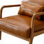 Salma 26" Wide Transitional Traditional Faux Leather Accent Chair with Lumbar Pillow