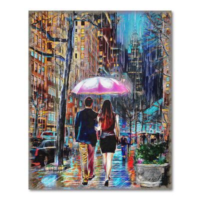 «Romance in the Rain» par Ryan James, reproduction d'art sur papier sans cadre