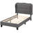 Twin Size Bed Frame With Button Tufted Wingback Headboard Wooden Slats Support