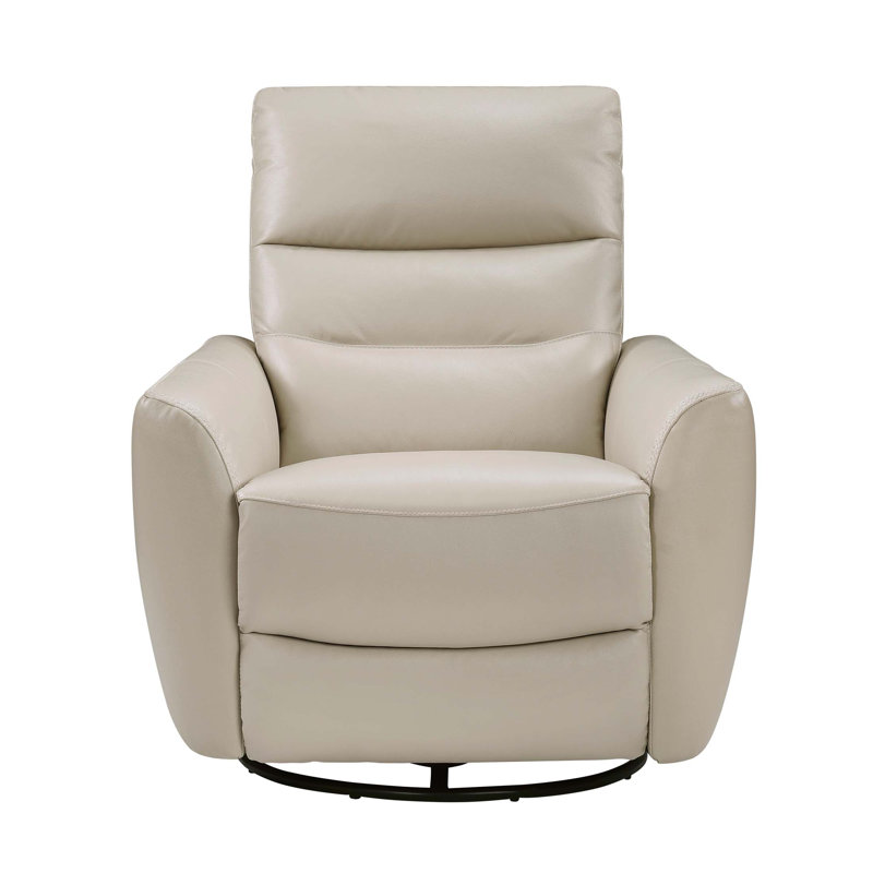Luxurious Swivel Glider Reclining Chair With Plush Comfort And Taupe Leather Upholstery For Living Room Relaxation, Taupe