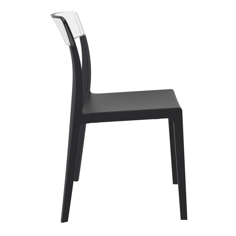 Chaise de terrasse empilable Kliebert, Noir / transparent