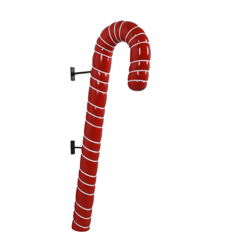 Décoration murale surdimensionnée en forme de canne de bonbon suspendue, Rouge