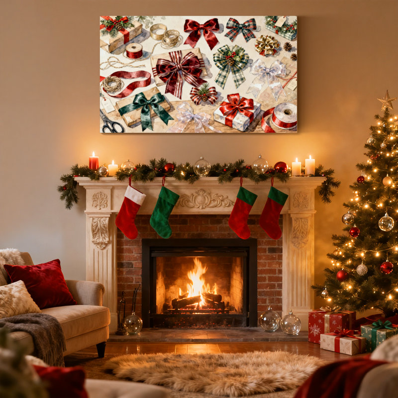 «Christmas Christmas Christmas», ensemble de 3 impressions sur toile, H 20 po x l 30 po