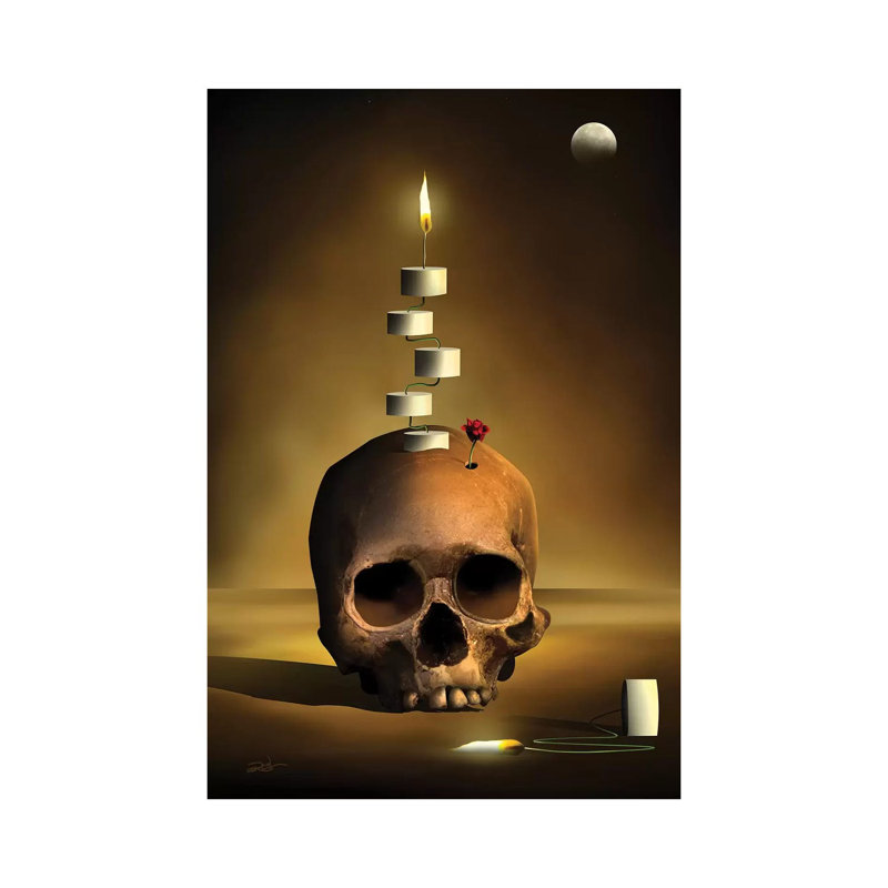 Caveira Composição (Skull Composition) by Marcel Caram - Wrapped Canvas Print, 20.32 cm H x 30.48 cm W