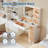 Vanity with Mirror Three-Level Adjustable Lighting Includes Drawer Cabinet, Power Outlet, and Stool Compact Vanity for Bedrooms and Apartments-1164263741