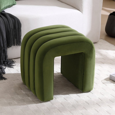 Rienna 19.3" W Channel Tufted Upholstered Ottoman