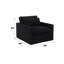 Fauteuil pivotant gris foncé avec coussin décoratif et coussin décoratif-2059463616